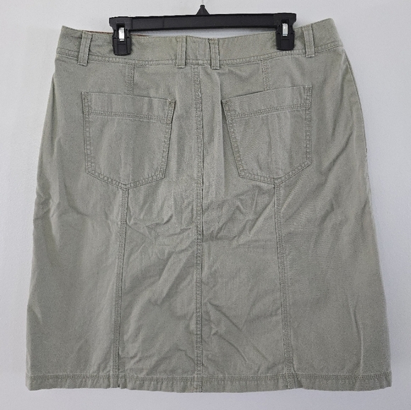 Eddie Bauer Womens Button Front Skirt Size 16 Green Knee Length Outdoor - Picture 4 of 8